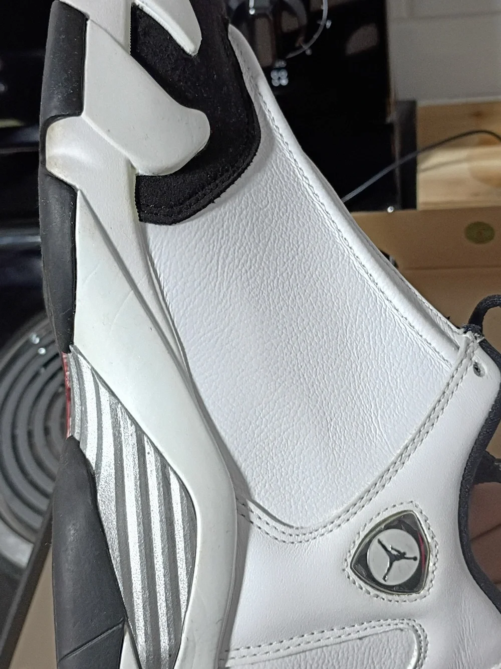 Jordan 14 Men's White and Black Sneakers